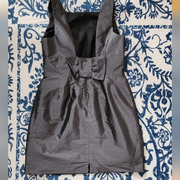 Alfred Sung Gray Low Bow Back Cocktail Dress - Picture 3 of 7